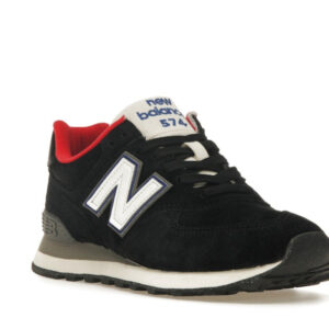 New Balance 574 Black White Varsity Red (Women's) - Image 6