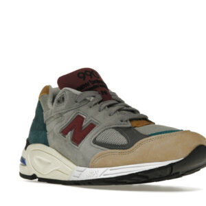 New Balance 990v2 Grey Green Maroon - Image 6