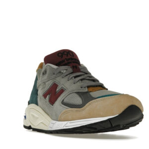 New Balance 990v2 Grey Green Maroon - Image 7