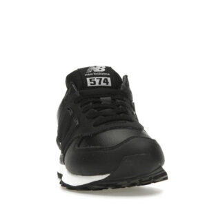 New Balance 574 Black Leather White Midsole (Women's) - Image 9
