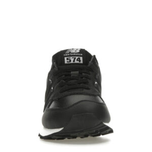 New Balance 574 Black Leather White Midsole (Women's) - Image 10