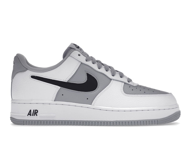 Nike Air Force 1 Low Cut-Out White Grey Black Swoosh