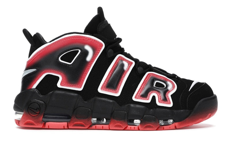 Nike Air More Uptempo Black White Laser Crimson