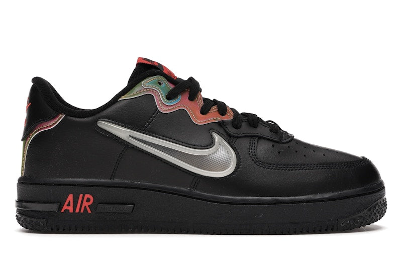 Nike Air Force 1 React Black Glow Habanero Red
