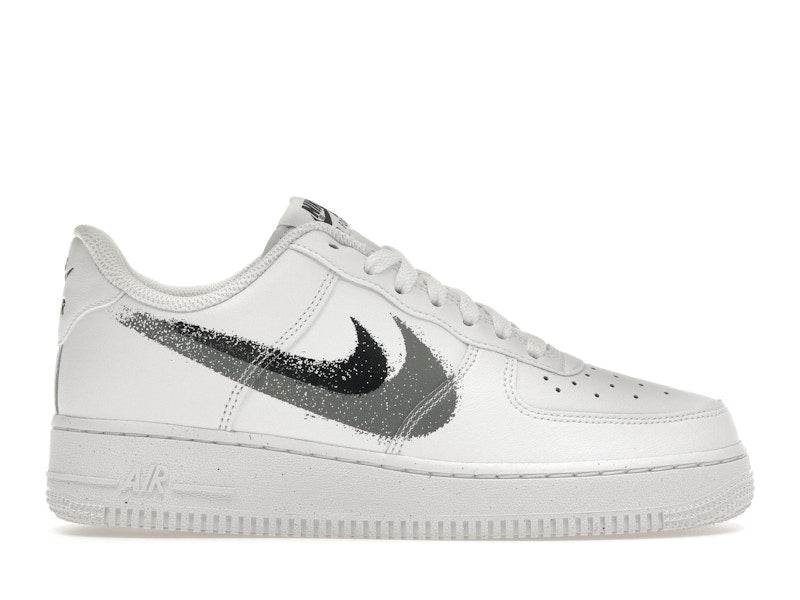 Nike Air Force 1 Low '07 Spray Paint Swoosh White Black Grey