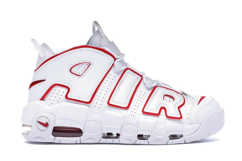 Nike Air More Uptempo White Varsity Red Outline