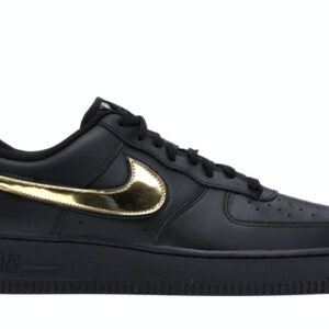 Nike Air Force 1 Black Metallic Gold Removable Swoosh Pack