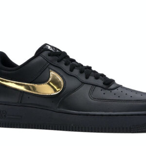 Nike Air Force 1 Black Metallic Gold Removable Swoosh Pack - Image 3