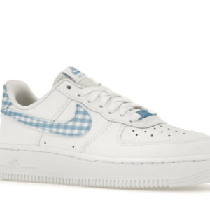 Nike Air Force 1 Low '07 Essential White University Blue Gingham - Image 4