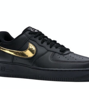 Nike Air Force 1 Black Metallic Gold Removable Swoosh Pack - Image 4