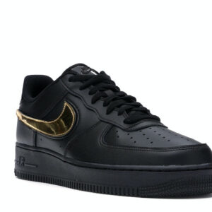 Nike Air Force 1 Black Metallic Gold Removable Swoosh Pack - Image 6